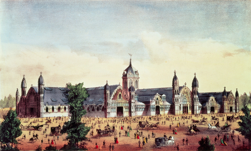 Agricultural Hall, Grand United States Centennial Exhibition, Fairmount Park, Philadelphia, pub. by Currier & Ives, 1876 (colour litho)