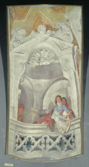 Figures preaching, c.1743 (fresco)