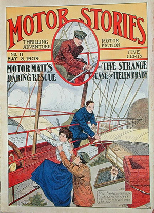 Cover Illustration of 'Motor Stories', 8th May 1909 (colour litho)