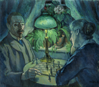Playing Chess, 1925 (oil on canvas)