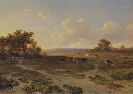 Heath Landscape with Cows, 1852 (oil on panel)