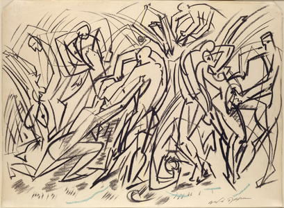 Massacre, 1933 (charcoal and pastel on paper)