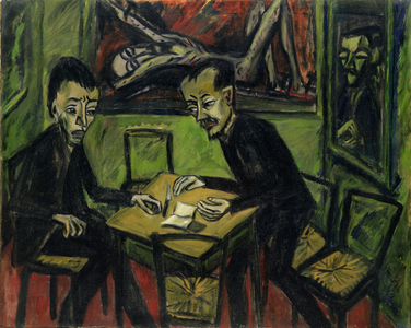 Two Men at Table, 1912 (oil on canvas)