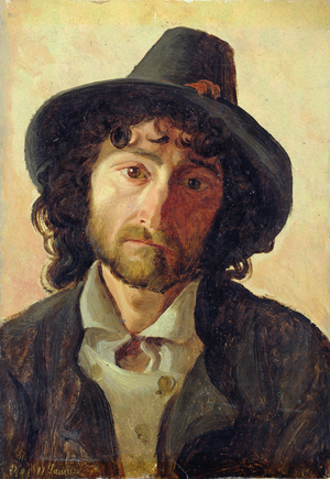 Head of a Man, 1841 (oil on paper laid down on board)