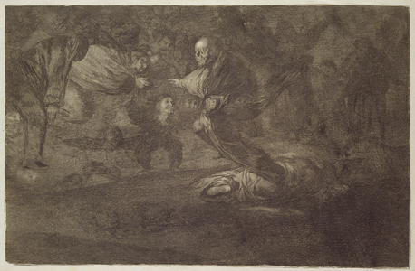 Funereal riddle, plate 18 of 'Proverbs', 1819-23, published 1864 (etching, burnished aquatint and burin)