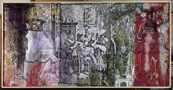 Second Netherlands Journey, 1985 (mixed media and lacquer on furnishing fabric)