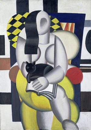 Woman with Cat, 1921 (oil on canvas)