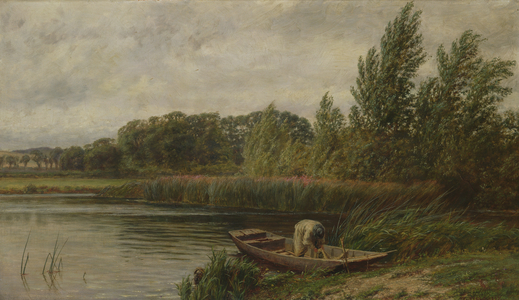 Windy day on the Thames, 1865 (oil on canvas)