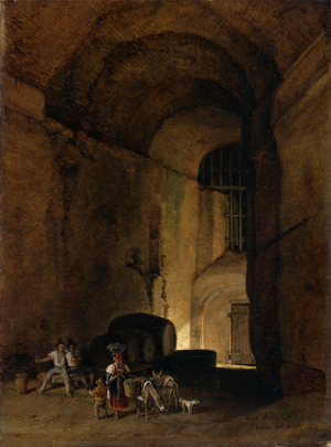 An Osteria, 1830-1836 (oil on paper on canvas)