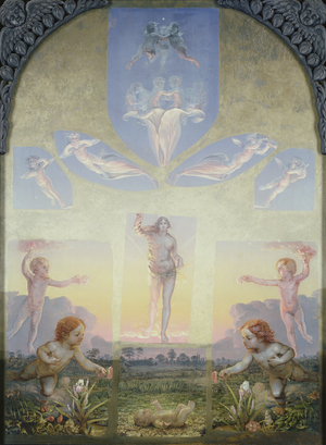 A study for the second version of 'The Morning', 1809 (oil on canvas) (see also 152601 for version without frame)