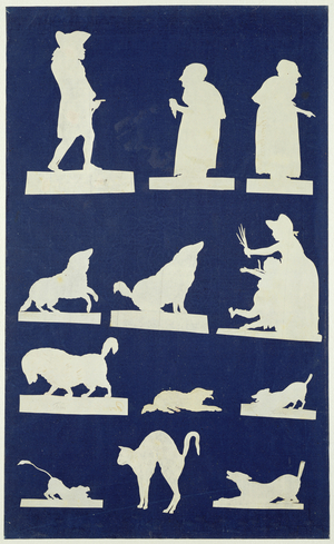 Study of Figures and Animals (collage on paper)