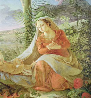 The Virgin from 'Rest on the Flight to Egypt', 1805-06 (oil on canvas) (detail of 141645)