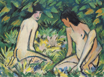 Two Nudes in the Open Air, 1920 (pastel on canvas)