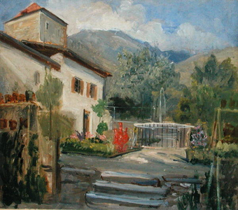 Garden at Merano, 1840 (oil on canvas on board)