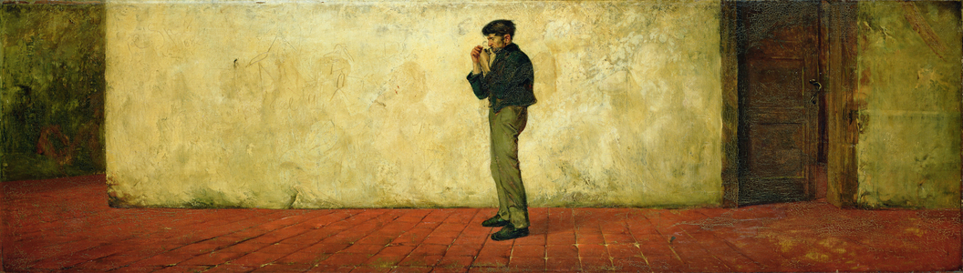 A Corridor in the Old Anatomical Institute in Weimar, 1882 (oil on canvas)