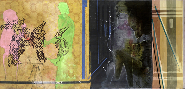 Gugu und Georg, 1983 (acrylic on fabric)