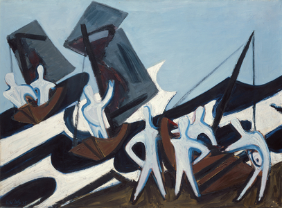 Great Departure in White (oil on canvas)