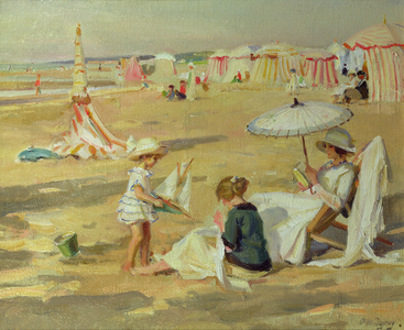 Mother with her Children on the Beach