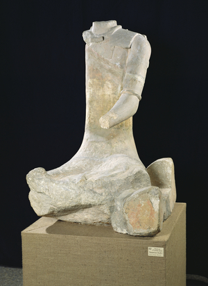 Seated man, from Roquepertuse, Tene II, c.300-120 BC (stone)