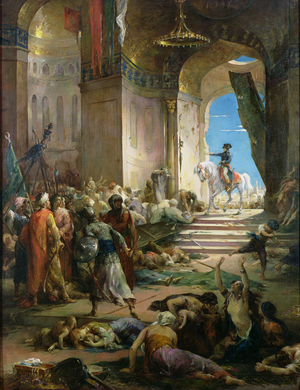 Napoleon Bonaparte (1769-1821) in the Grand Mosque at Cairo, c.1890 (oil on canvas)