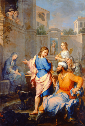 Tobias Asking Raguel for his Daughter, Sarah's, Hand in Marriage, 1733 (oil on canvas)