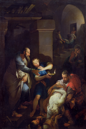 The burial of Tobit by his compatriots, 1733 (oil on canvas)