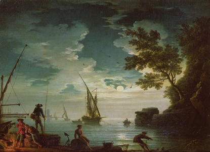 Seascape, Moonlight, 1772 (oil on canvas)