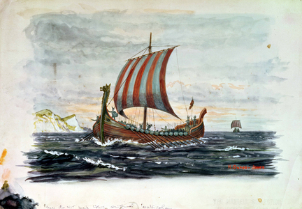 Viking ship (w/c)