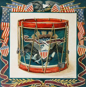 Drum and Flags (Nantucket), 1997 (oil on canvas)