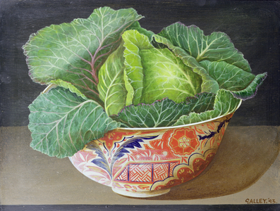 Cabbage in Imari Bowl, 1993 (acrylic on board)