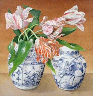 Tulips and Two Pots I, 1997 (oil on canvas)