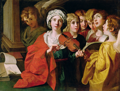St. Cecilia with a Choir (oil on canvas)