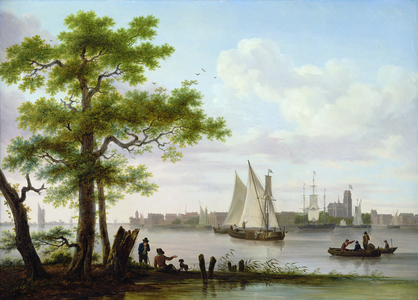 Town on an estuary, c.1801-02 (oil on canvas)