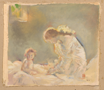 Child Worship, c.1926 (oil on paper over graphite)