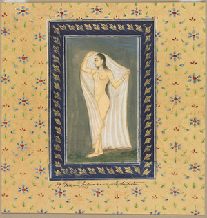 Lady after a Bath, 1700s (opaque w/c on paper)