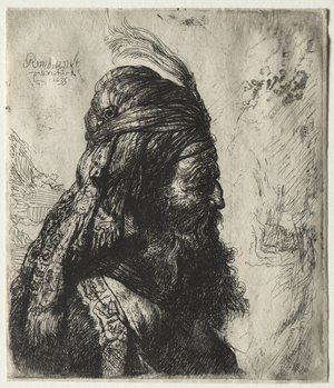 The Third Oriental Head, 1635 (etching)