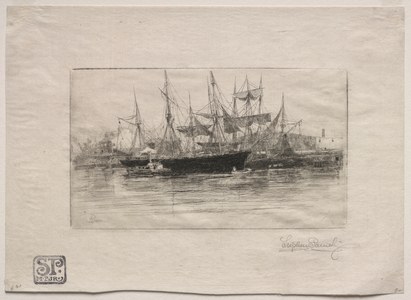 Point Breeze Oil Wharves, 1880 (etching)