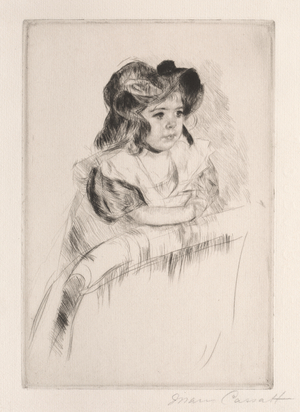Margot, Resting Arms on Back of Armchair, c. 1903 (drypoint)