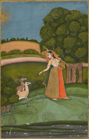 Todi Ragini, from a Ragamala Series, c.1755 (opaque w/c  with gold on paper)