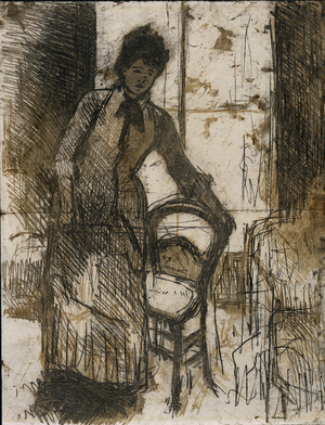 The Visitor (verso), c. 1881 (soft ground lines transferred from etching plate)