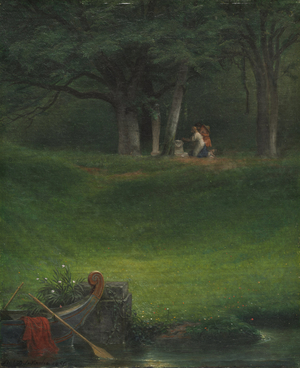 Offering to the God Pan, 1855 (oil on fabric)