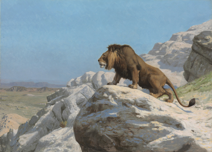 Lion on the Watch, c.1885 (oil on wood panel)
