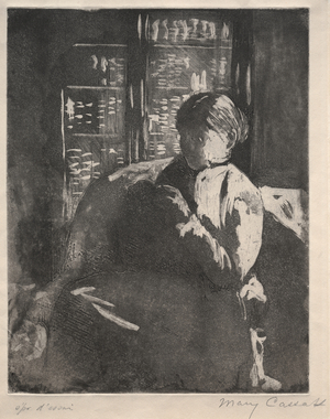 Knitting in the Library, c. 1881 (soft-ground etching and aquatint)