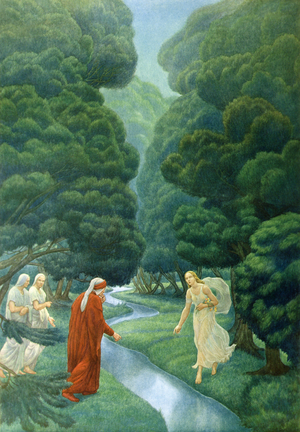 Illustration from Dante's 'Divine Comedy', Purgatory, Canto XXVIII, 1923 (colour litho)