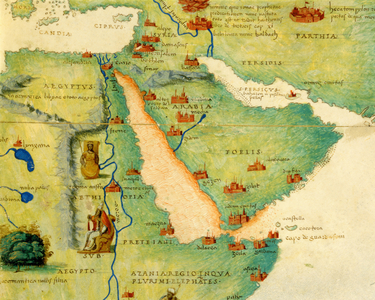 Ethiopia, the Red Sea and Saudi Arabia, from an Atlas of the World in 33 Maps, Venice, 1st September 1553 (ink on vellum) (detail from 330946)