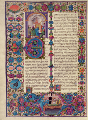 Fol.205v The Book of Exodus, from the Borso d'Este Bible. Vol 1 (vellum)