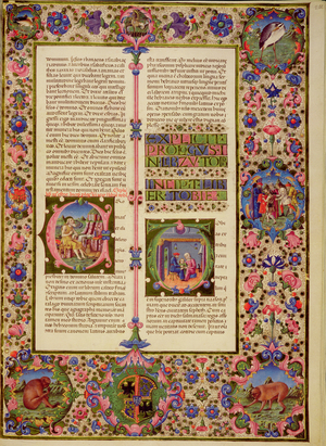 Fol.212r Book of Toby, from the Borso d'Este Bible. Vol 1 (vellum)