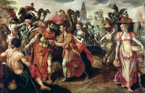 Laban Searching for Eliezer at the Well, 16th century (oil on panel)