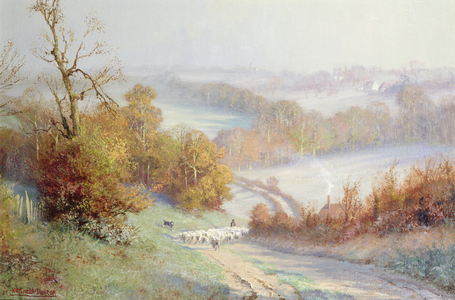 Autumn Morning in Kent (oil on canvas)