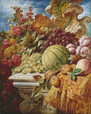 Still life with fruit (w/c on paper)